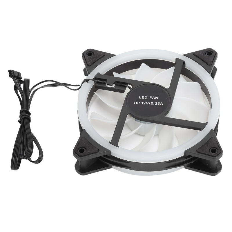 3Pcs Computer Chassis Cooling Fan Mute 6‑Pin Dual RGB Lights