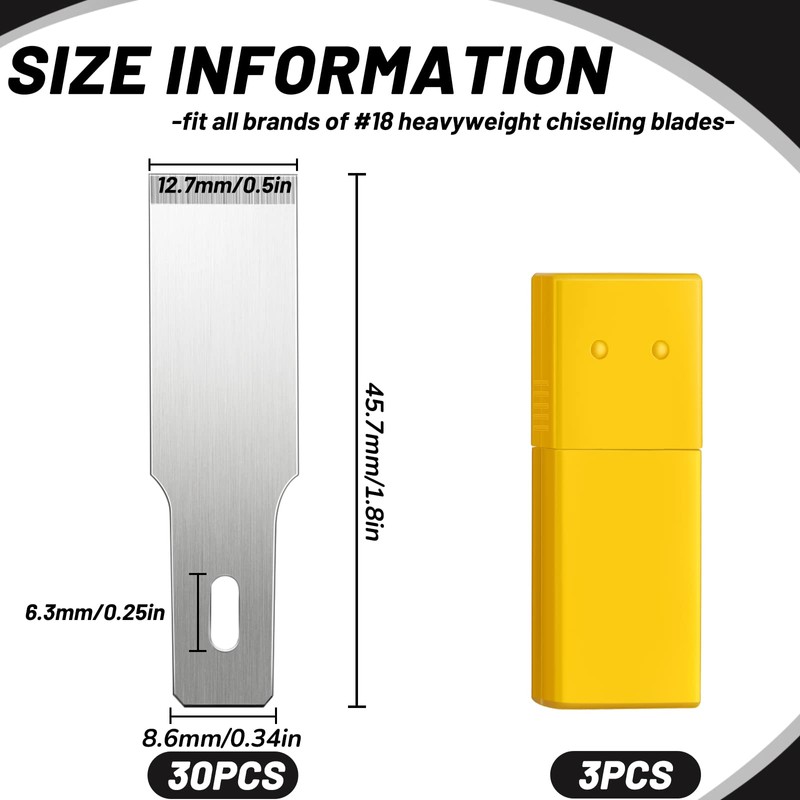 Size 18 Chiseling Blades SK5 Knife Blades No Handles Knife
