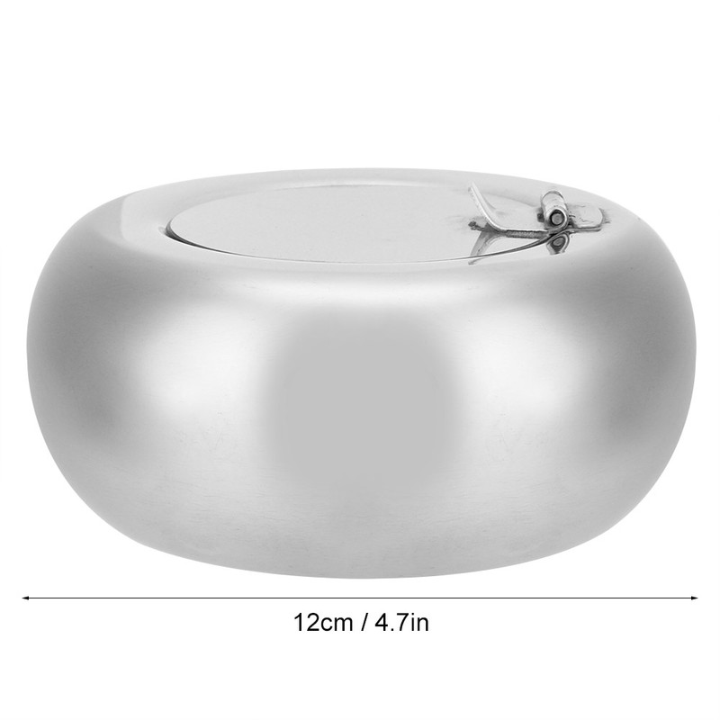 Stainless Steel Round Outdoor Indoor Office Desktop Windproof Smoking Ashtray