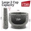 PriorityChef Large Mortar and Pestle Set, Heavy Duty Natural Granite,