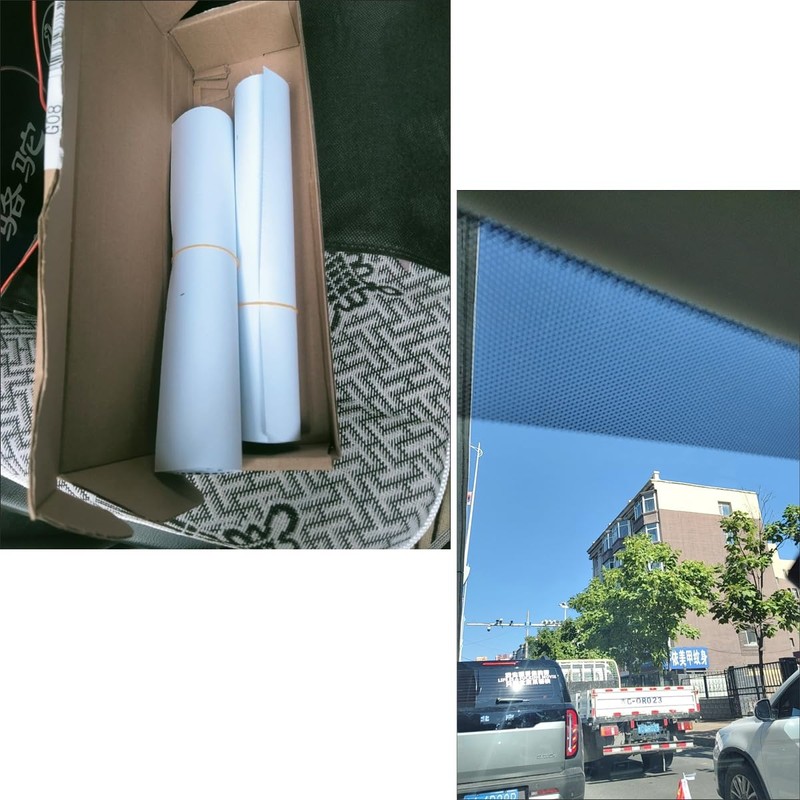 YehVeh 2 Pack Car Windshield Sunshade Vinyl Sticker One-Way Perforated