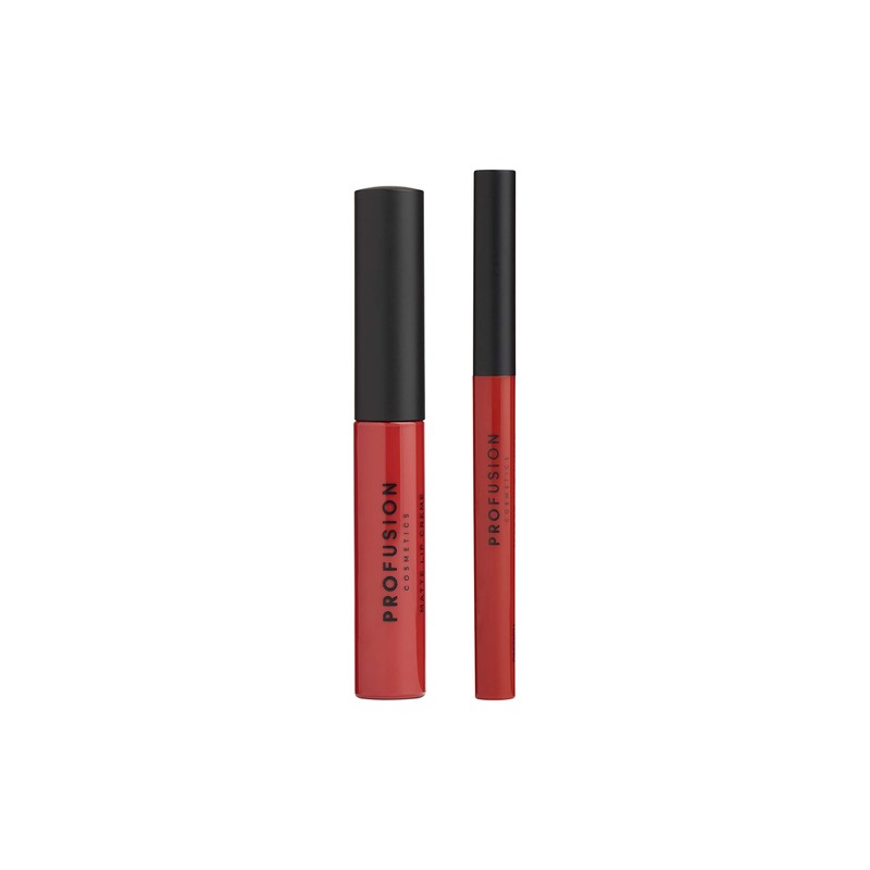 Profusion Cosmetics Lip Duo Passion - Vivid Matte Bright Red