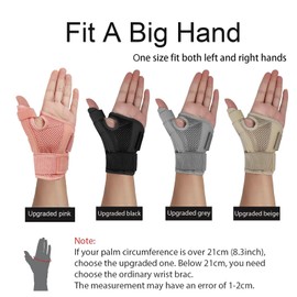 SONGQEE Upgraded Wrist Thumb Supports Splint Brace Adjustable Strap, Carpal Tunnel, Arthritis, Tendonitis, Hand Sprains, Sports Finger Guard Immobilizer fit Left/Right Hand, Upgraded-Grey