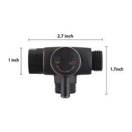 100% Solid Metal Shower Arm Diverter Splitter for Hand Held Showerhead and Fixed Spray Head ∣ G 1/2 3-Way Bathroom Universal Shower System Replacement Part (Oil Rubbed Bronze)