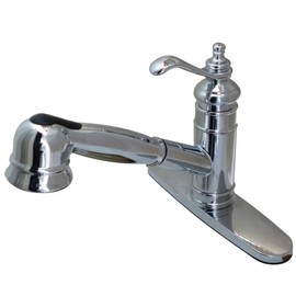 Kingston Brass GSC7571TL Gourmetier Templeton 8-Inch Centerset Single Handle Kitchen Faucet with Pull-Out Wand, Polished Chrome