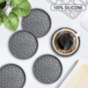 ME.FAN Silicone Coasters with Holder,[6 Pack] Drinking Coasters - Cup