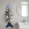 Nautical Fish Bone Wall Shelf, Wooden Coastal Wall Decor with