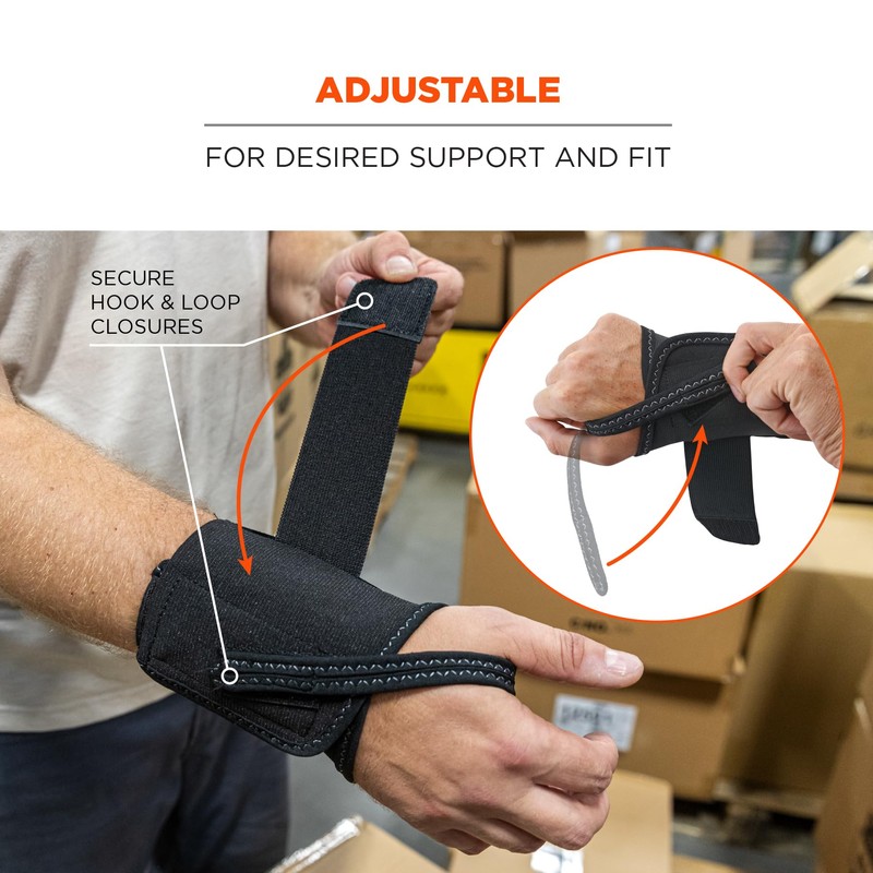 Ergodyne - 70004 ProFlex 4000 Single Strap Wrist Support, Black