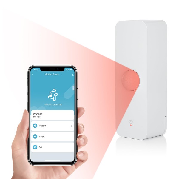 eMylo Zigbee Motion Sensor, White, Battery Powered, 20ft Range, Compatible