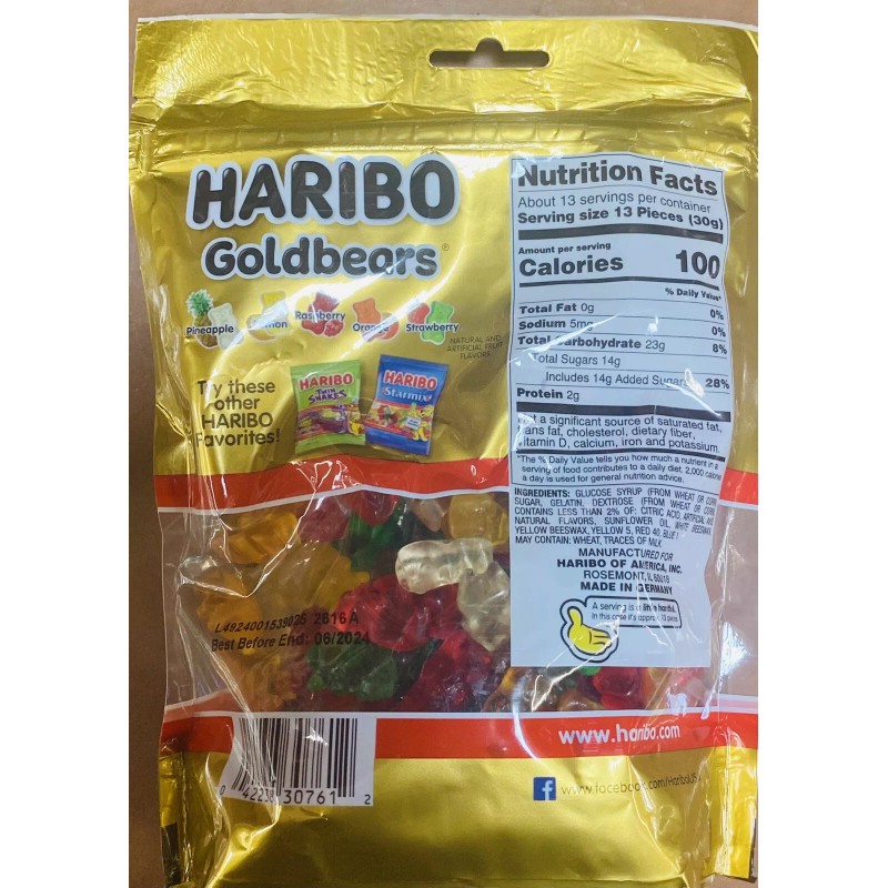 HARIBO 5x Haribo Gummy Bears Fruit Chewy Candy Gummi ~
