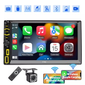 YuanTing Double 2Din Car Stereo Radio 7" screen Player Bluetooth CarPlay GPS Navi AUX USB