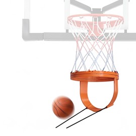 BBpara Basketball Return Attachment ，Basketball Return Training Aid，360° Rotatable，Indoor/Outdoor Use ，Orange