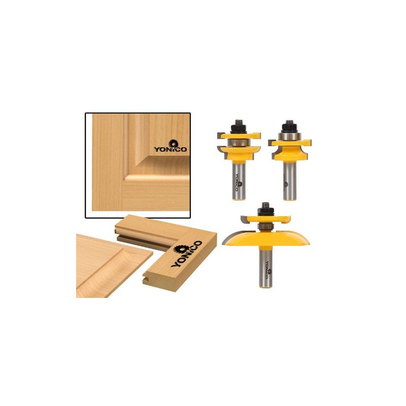 YONICO Raised Panel Cabinet Door Rail and Stile Router Bits
