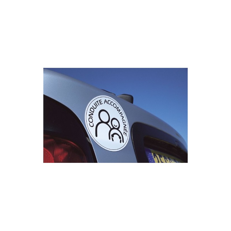 Carlinea 463242 Electrostatic Car Sticker with French-Language Phrase Conduite Accompagnée