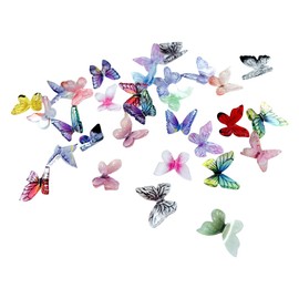 30 Pcs Mini Resin Butterflies Small Butterfly Nail Charms Colorful 3D Nail Design Butterflies Nail Art Butterfly Beads Miniature Garden Butterflies Micro Plastic Butterflies for Dollhouse