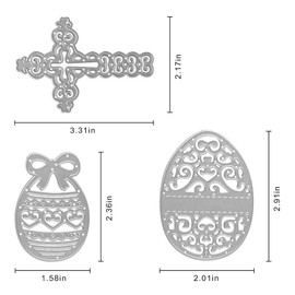 HIENAJ - Troqueles de cruz de Pascua para hacer tarjetas, troqueles de corte de huevos de Pascua, plantilla para álbumes de recortes, tarjetas, álbumes de manualidades, suministros para decoración