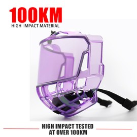 Gy Hockey Full Face Shield Visor Senior Hockey Face Shield Ice Hockey Helmet Visor Adult & Youth, Anti-Scratch/Anti-Fog/Ce Certified (Revo Purple)