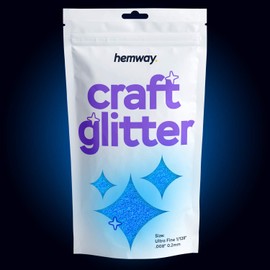 Hemway Glow in The Dark Glitter - Blue - for Epoxy Arts Crafts Tumblers Paper Glass Decorations DIY Projects - 1/128" 0.008" 0.2MM - 100g/3.4oz…