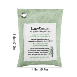 Purificador de Aire Natural Bolsa de Carbón de Carbón Activado Eliminador de Olores Eliminador de Zapatos Para El Hogar desodorante Para Fridgerator Inodoro Baños Gabinete(Verde Claro)