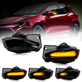 D-Lumina Sequential LED Side Mirror Turn Signal Lights Smoked Lens for Toyo-ta Corolla 2019-2024, Dynamic Indicator Mirror Marker Blinker Light Lamp, Pack of 2