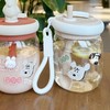 800ml Cute Water Cup with Lid and Straw Plastic Portable