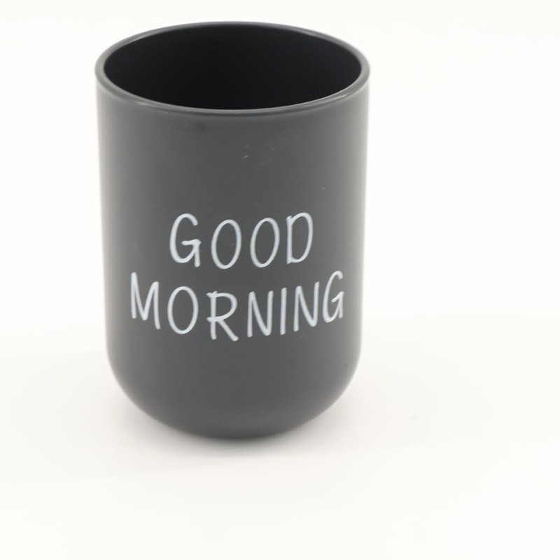 Toothbrush Holder for Bathroom, Portable Plastic Good Morning Couples Washing