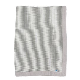 Little Unicorn Grey Stripe Cotton Muslin Quilt Receiving Blanket | 100% Cotton | Super Soft | Babies and Toddlers | 30” x 40” | Machine Washable