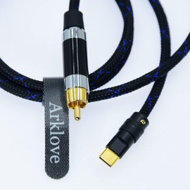 2ft USB c to coaxial Cable Male Type-c to Digital coaxial Audio Interface RCA Female Adapter Wire spdif for dac amp Sound Preamp Amplifier DSD64 dsd128 192K