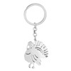 NEWEI Thanksgiving Turkey Keyring Stainless Steel Chicken Keychain Festival Key