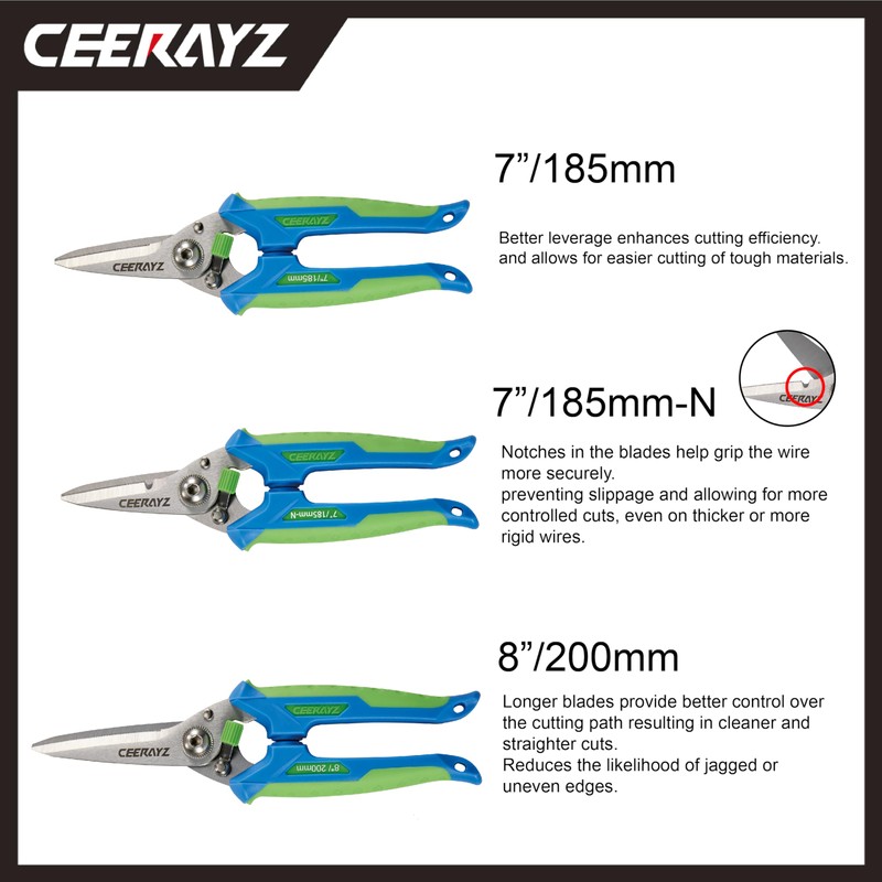 CEERAYZ 185mm Scissors All Purpose Heavy Duty, Garden Shears, Scissors
