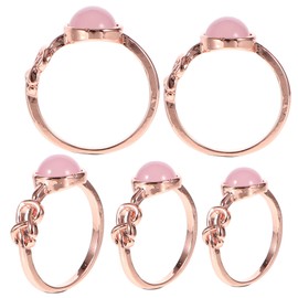 Healeved 1set Elegant Moonstone Rings for Women Promise Jewelry Present for Weddings Engagements and Special Occasions 5pcs