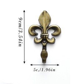 Hoshisea Pack of 2 Wall Hooks, Decorative Hooks, Curtain Wall Hooks, Vintage Alloy Wall Hooks, Metal Tieback Curtain Hooks, for Living Room, Bathroom, Cabinet, Coat (Antique Cyan)