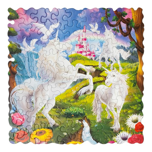 Pack of 2 Unicorn Puzzles, 180 Unique Shaped Puzzle Pieces,
