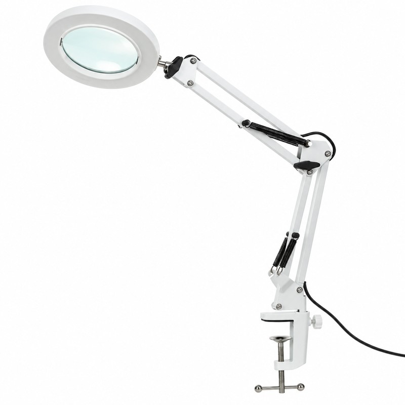 LED Illuminated Magnifying Glass Lamp – 8X/10X Adjustable Magnifier with