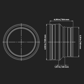 5" to 3" Inch / 125 to 80 mm Round Galvanized Steel Duct Reducer - Duct Fitting - Pipe Increaser Reducer - Metal Tube Reducing Coupling for Drain, Waste and Ventilation (5 to 3 Inch)