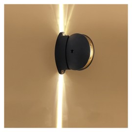 Wall lamp LED Outdoor Waterproof Wall lamp Balcony Aisle Staircase Light Effect Wall lamp Outdoor Outdoor Garden Courtyard Wall Light (Color : 1 Emitting Color : Sand Black)
