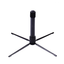 AUXBC Portable Flute Stand Holder, Black Metal Foldable Flute Support, 4-Leg Stable Flute Base, Lightweight Wind Instrument Bracket for Oboe, Flute, Clarinet, Soprano Saxophone, etc.