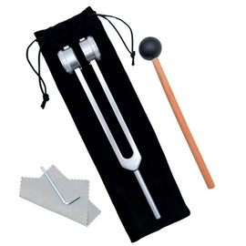AhhYouMe Tuner Yoga Healing Meditation Healing Stress Relief Purifying Chakra Tuning with Mallet 128Hz Silver