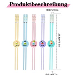Bestomrogh 5 Pairs of Chinese Chopsticks, Cherry Blossom Pattern, Non-Slip Chopsticks, 5 Colours, Reusable Chopsticks, Sushi Chopsticks for Home, Restaurant, 24 cm