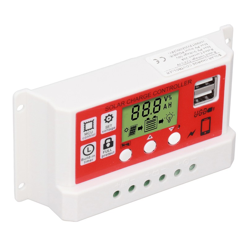Solar Charge Controller PWM Lithium Battery Photovoltaic Charge Regulator LCD