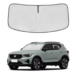 Windshield Sun Shade for Volvo XC40 2019-2025 Double Layer 240T Front Window Shade Custom Fit XC40 Sun Visor Foldable Shade Blocks UV Rays Summer Must Have Car Accessories