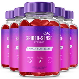 Purvia (5 Pack) Spider Sense Gummies Men Overall Strength Formula Support Supplement
