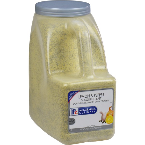 McCormick Culinary Lemon & Pepper Seasoning Salt, 7.5 lb - One 7.5 Pound Container of Bulk Lemon Pepper Seasoning, Perfect for Asparagus, Broccoli, Brussels Sprouts, Seafood and Poultry Dishes