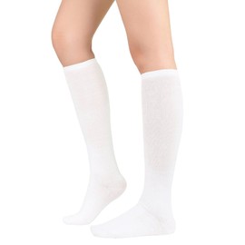 Century Star White Knee High Socks for Women-Long Tube Socks Casual Stockings