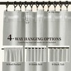 KangBang 60 Inch Wide Blackout Linen Curtains 2 Panels Set-Back
