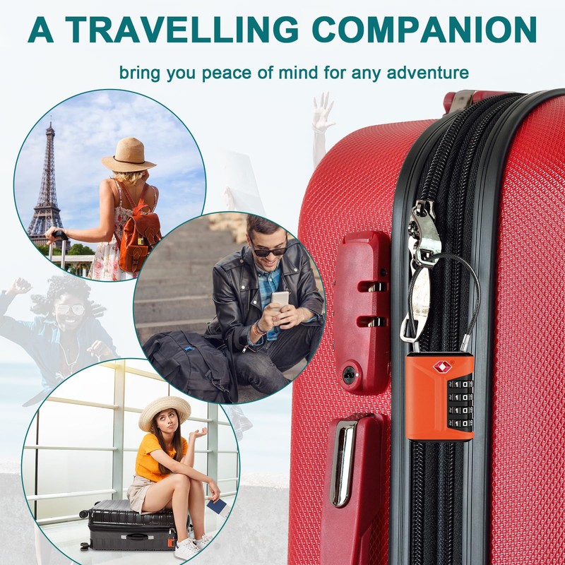 ZHEGE TSA Approved Luggage Locks with Open Alert Indicator, Suitcase