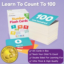 Number Flash Cards for Toddlers | Award-Winning - Toddler Math Flash Cards | Learn Counting Flashcards Numbers 1–100 | Help Kids Count Games | Kids Toys Numbers Match For Preschoolers Kindergarten 2-4