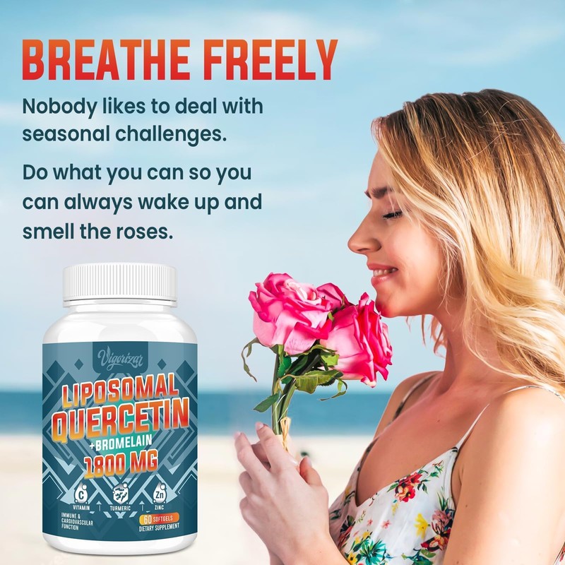 Liposomal Quercetin Phytosome, Quercetin with Bromelain, Zinc & Vitamin C,