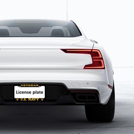 Us Navy License Plate Frame 2 Pcs Set American Veteran Design License Plate Covers Quality Aluminum Composite Design Car Accessories with 2 Holes and Screws, 12.3x6.3 Inch