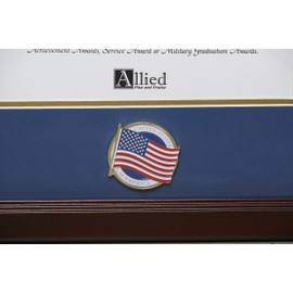 Allied Frame US American Flag Certificate of Achievement Picture Frame with Medallion - 8 x 10 Inch Opening